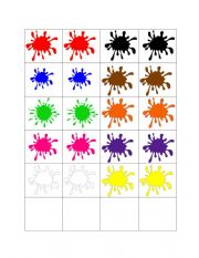 English Worksheet: Memory game colours and numbers