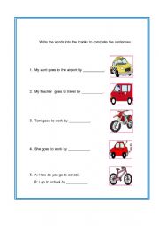 English Worksheet: transports