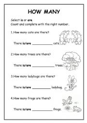 English Worksheet: HOW MANY