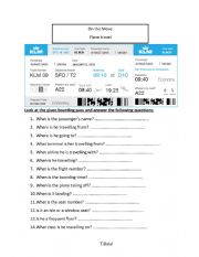 English Worksheet: boarding pass