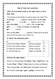 end of term test correction