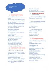 English Worksheet: WORKSHEET AND ENGLISH SONG.