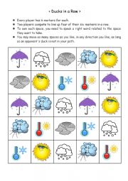 English Worksheet: A vocabulary or speaking game, Ducks in a Row 