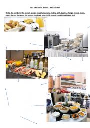 English Worksheet: Setting up a buffet breakfast