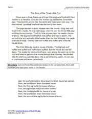 English Worksheet: The Story of the Three Little Pigs