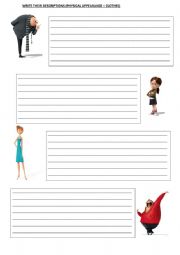 English Worksheet: Despicable Me Characters - Physical appearance