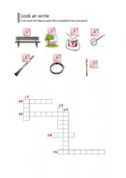 English Worksheet: Instruments