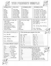 English Worksheet: PRESENT SIMPLE 