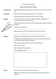 Paper Plane Design Activity