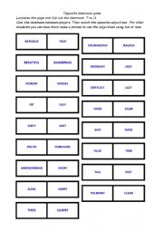 opposite adjectives dominoes