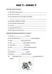 English Worksheet: dont or doesnt
