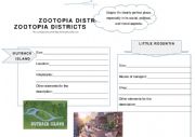 English Worksheet: Zootopia, reading and speaking in groups part 2