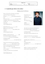 English Worksheet: Thinking out loud- By Ed Sheeran