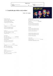 English Worksheet: Yellow- By Coldplay