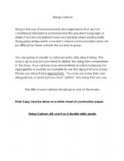 English Worksheet: Slang Cartoon