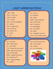 English Worksheet: Chat Abbreviations