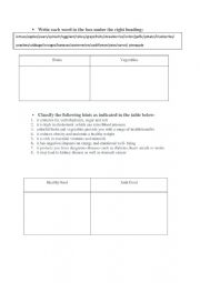 English Worksheet: colourful food