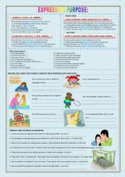 English Worksheet: EXPRESSING PURPOSE : IN ORDER TO / SO AS TO/ TO / SO THAT / IN ORDER THAT