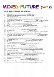 English Worksheet: MIXED FUTURE TENSE V