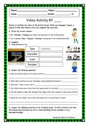 English Worksheet: Mind your language (sitcom) Video Activity N 5