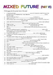 English Worksheet: MIXED FUTURE VI