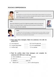 English Worksheet: Reading Comprehension