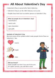 English Worksheet: valentines day