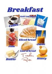 English Worksheet: Breakfast Vocab