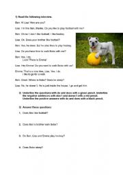 English Worksheet: Simple Present - interview