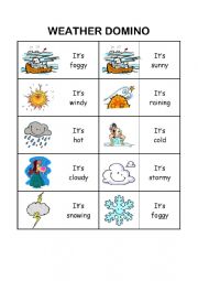 English Worksheet: Weather domino