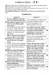 English Worksheet: Tandem Sheet Passive voice - Harry Potter