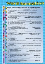 English Worksheet: CITIZENSHIP WORD FORMATION VOCABULARY