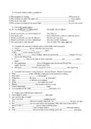 English Worksheet: Future tense test