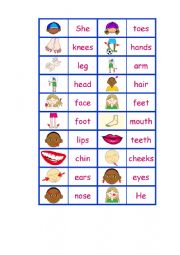 English Worksheet: Dominos body