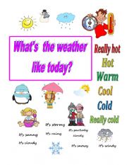 English Worksheet: Whats the weather like today?