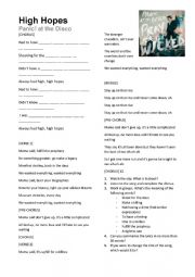 English Worksheet: High Hopes - Panic! At the disco