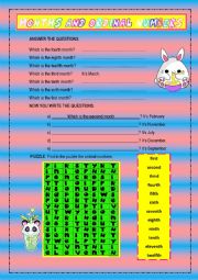 ordinal numbers and months exercises