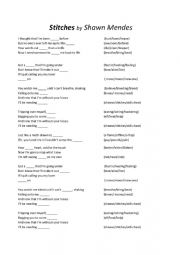 English Worksheet: Song - Stitches