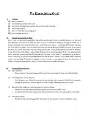 English Worksheet: My Exercising Goal