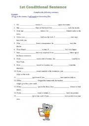 English Worksheet: 1st Conditional Sentence