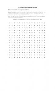 English Worksheet: Simple and compound machine