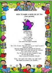 English Worksheet: HOW TO PREPARE A NICE CUP OF TEA