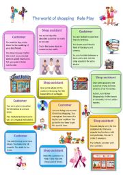 English Worksheet: The world of shopping role play