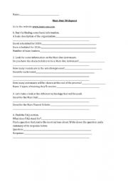 English Worksheet: Mars One - Webquest