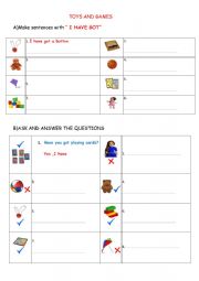 English Worksheet: toys