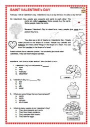 English Worksheet: Saint Valentines day traditions