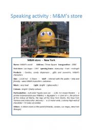 Speaking activity - M&M store New York