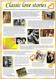 English Worksheet: CLASSIC STORIES OF LOVE