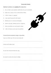 English Worksheet: Conjunctions Practice