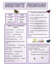 English Worksheet: INDEFINITE PRONOUNS